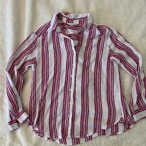 Striped Button-Up Women's Top
